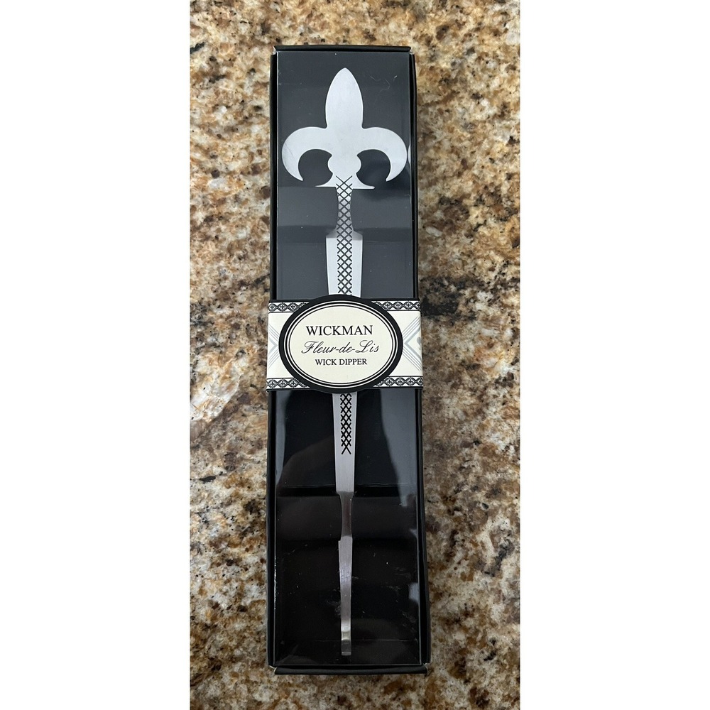Wickman Decorative Fleur-de-Lis Wick Dipper For Candle Care 8" Long Silver NIB